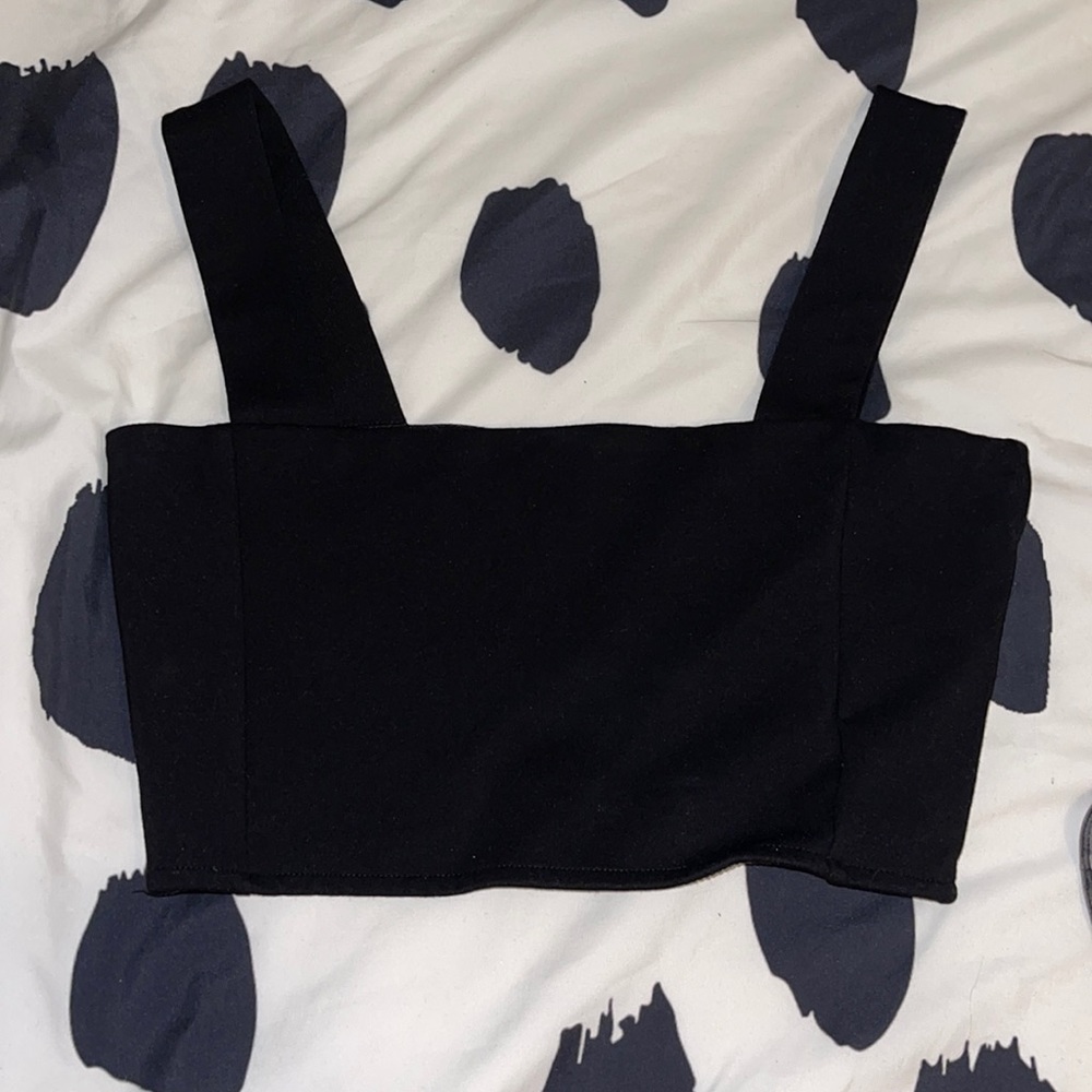 Zara black cropped tank top